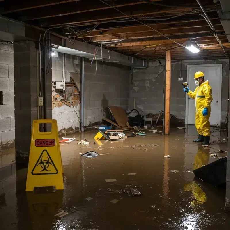 Flooded Basement Electrical Hazard in Lexington, OH Property