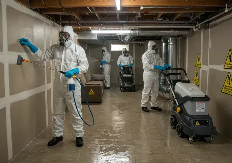 Basement Moisture Removal and Structural Drying process in Lexington, OH